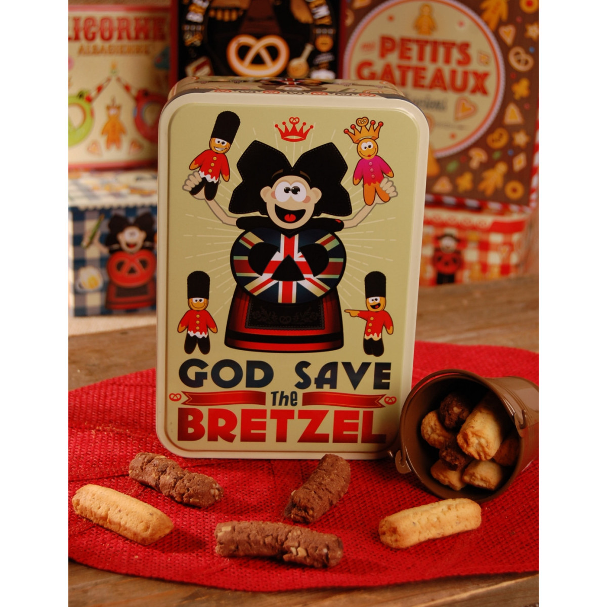 Boite à sucre décor ENGLAND garnie - Bretzel Airlines 300g