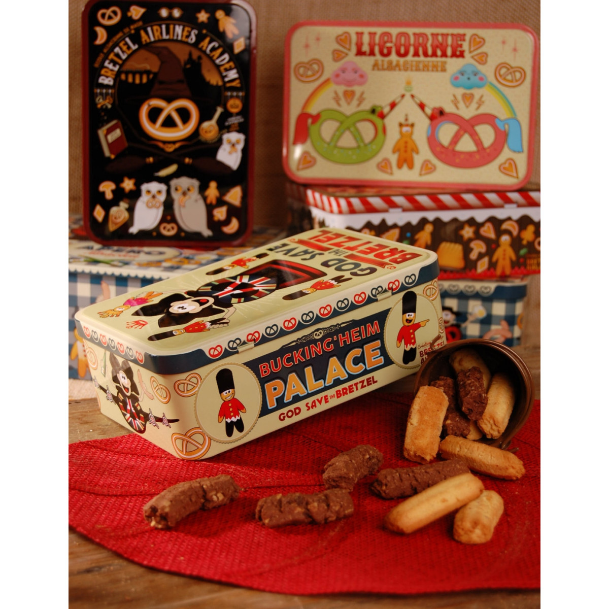 Boite à sucre décor ENGLAND garnie - Bretzel Airlines 300g