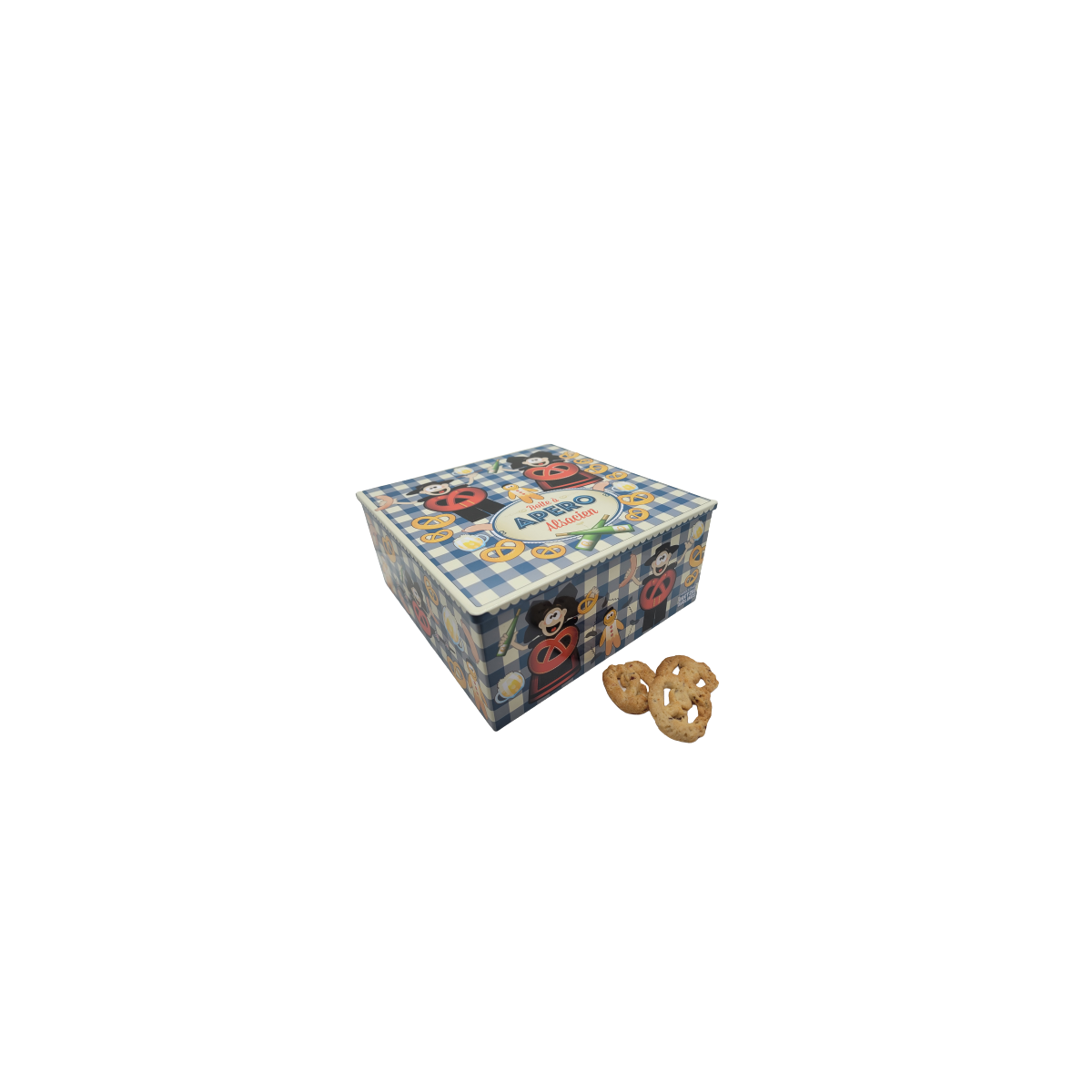 Boîte carrée décor APERO garnie de biscuits salés 450g