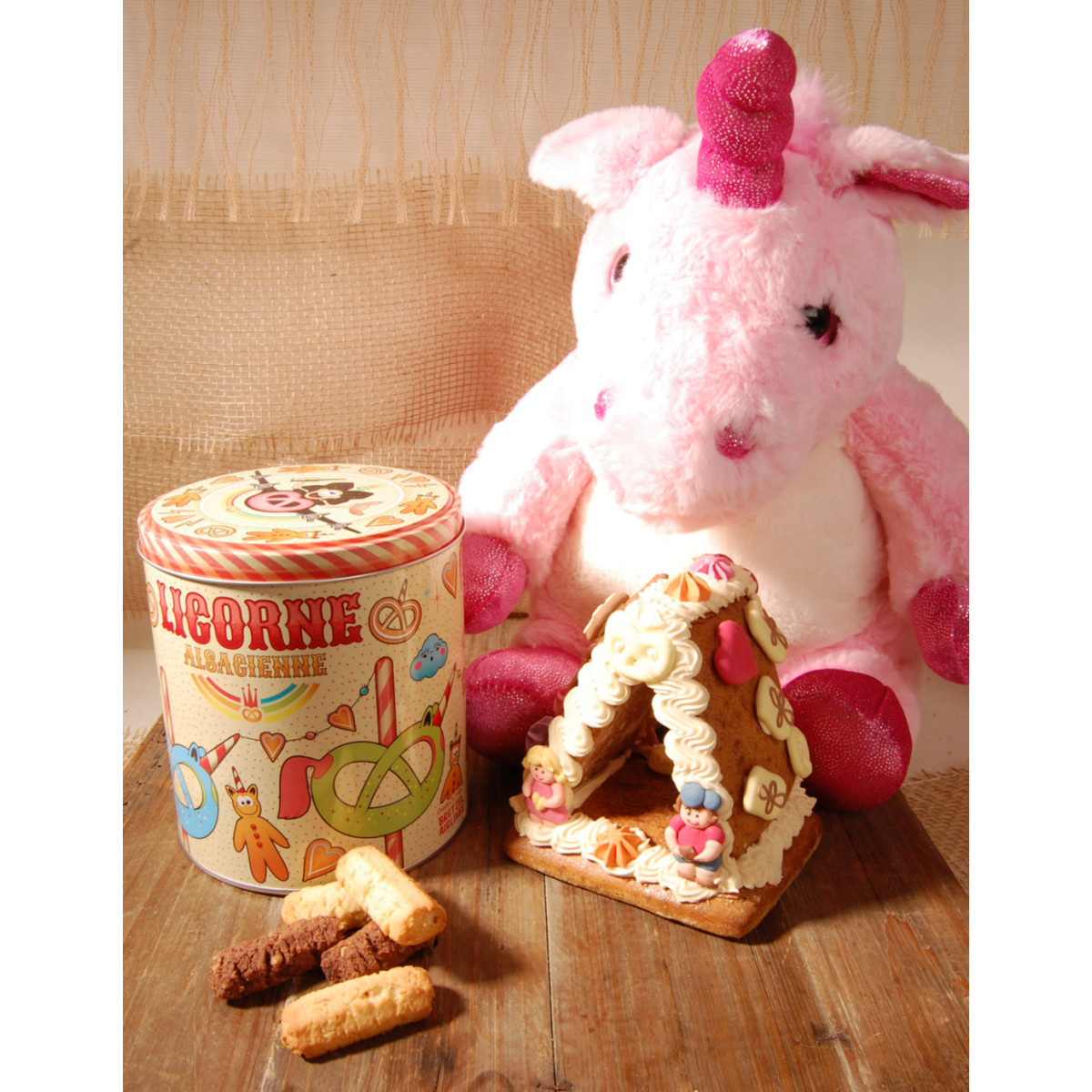 Boite ronde décor LICORNE garnie - Bretzel Airlines