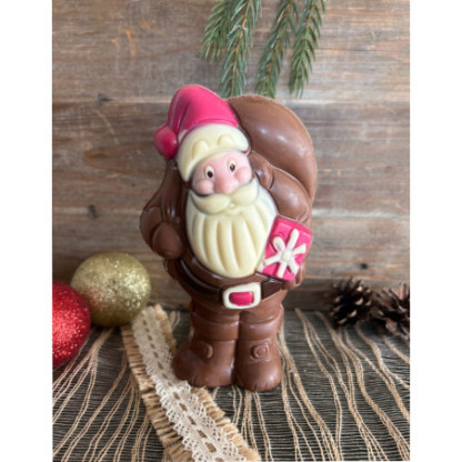 Père Noël avec hotte - Chocolat au lait 150g