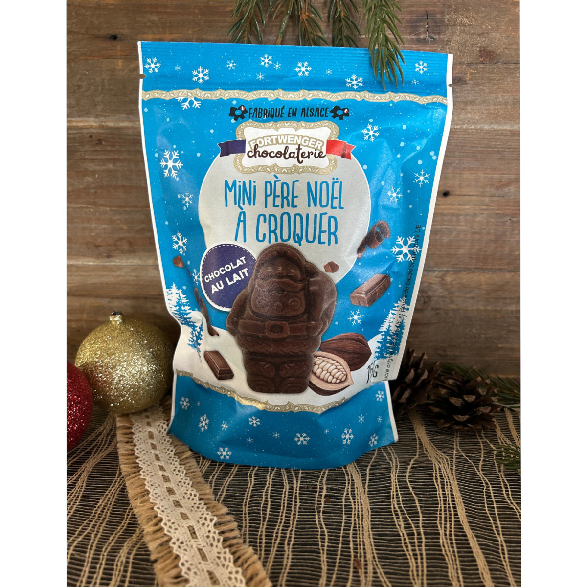 Mini Père Noël à croquer - Chocolat au lait 150g