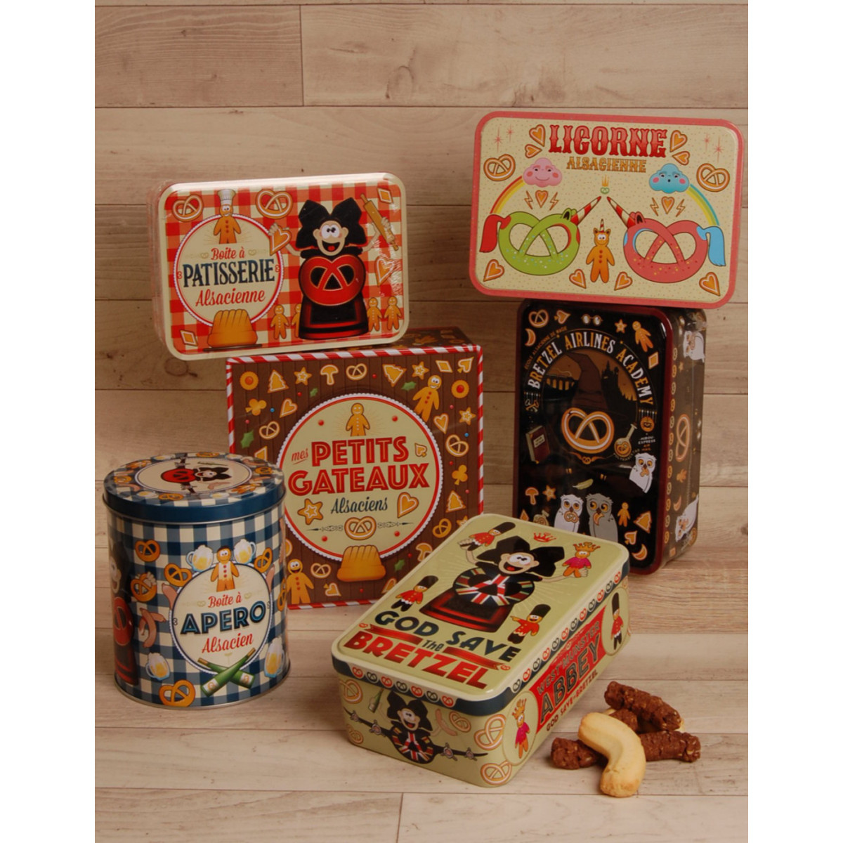 Boite carrée haute garnie - Bretzel Airlines 600g