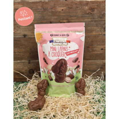 Mini lapin doypack - Chocolat lait pétillant 150g