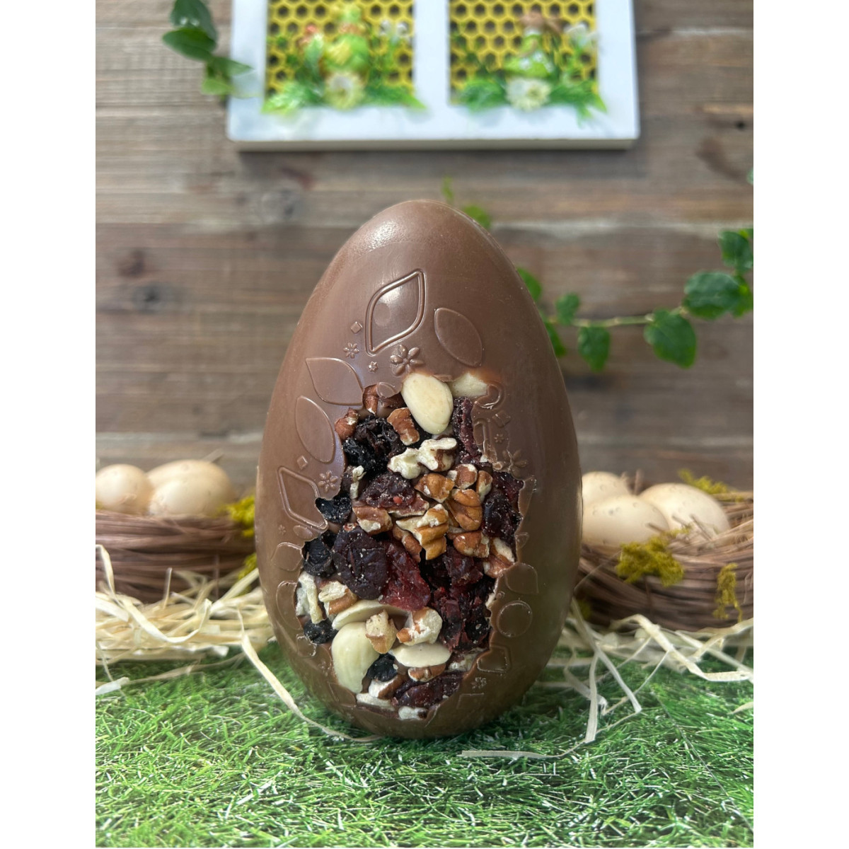 Œuf création mendiant 13 cm - Chocolat lait 150g