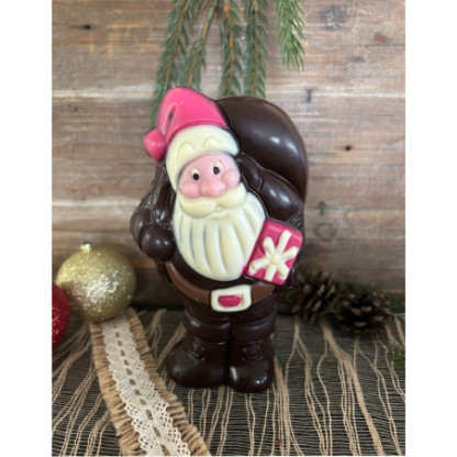 Père Noël avec hotte - Chocolat noir 150g
