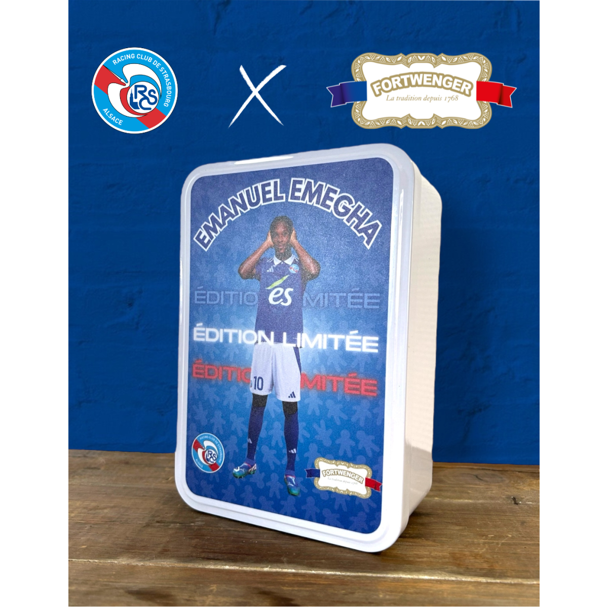 Boite à sucre Joueur RCSA garnie petits gâteaux 300g-EMEGHA Emmanuel