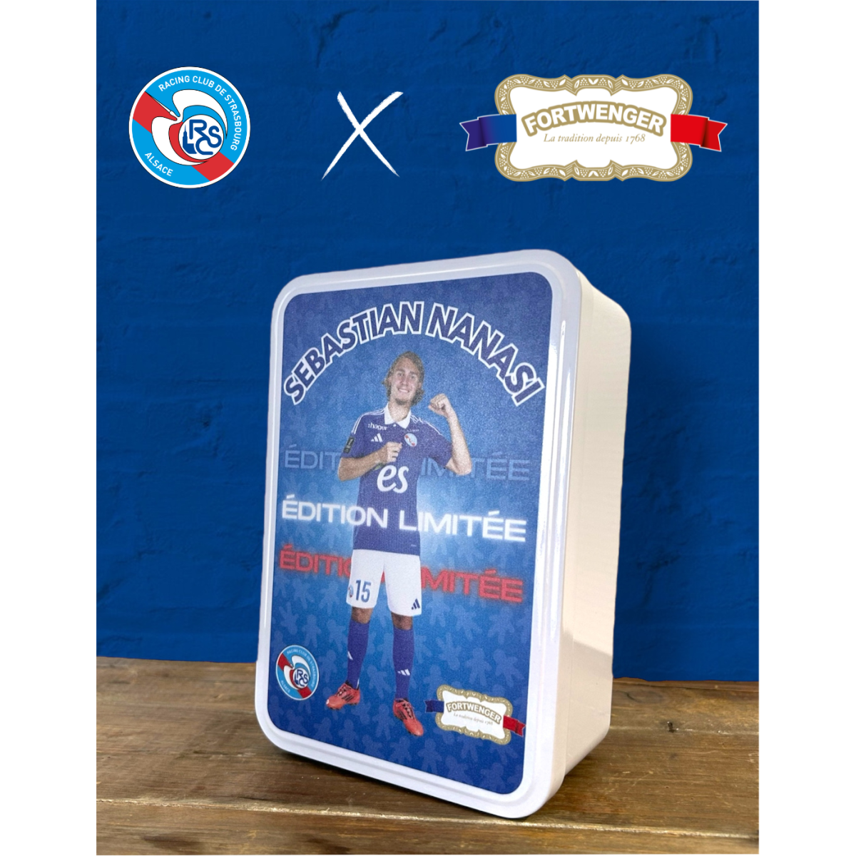 Boite à sucre Joueur RCSA garnie petits gâteaux 300g-NANASI Sebastian
