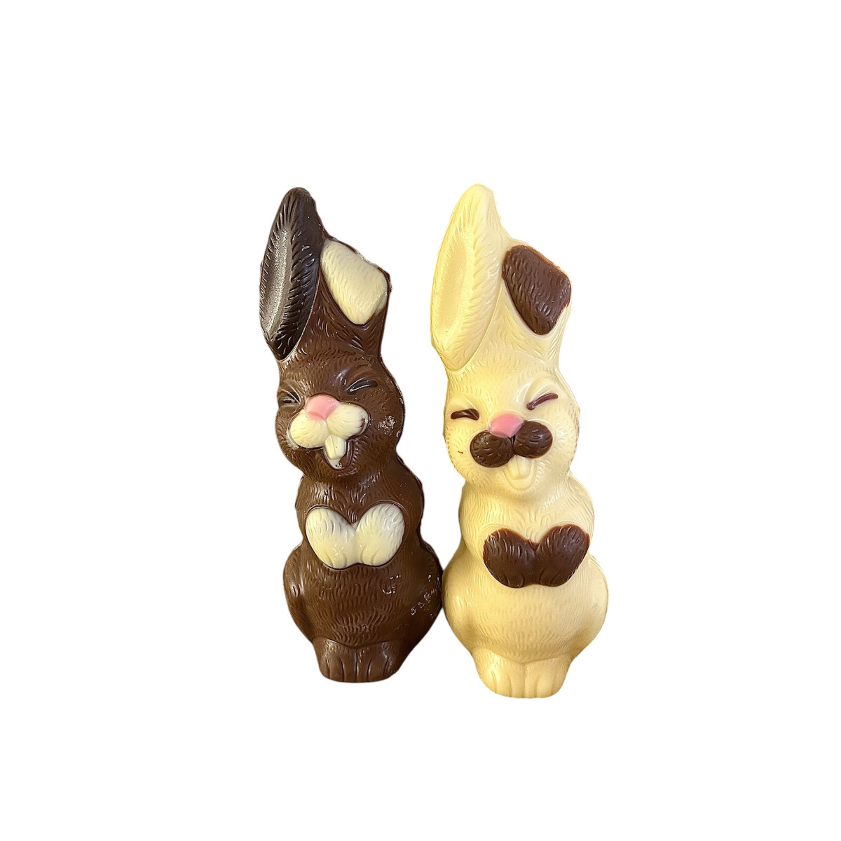 Duo Lapins souriants - Chocolat lait et blanc 200g
