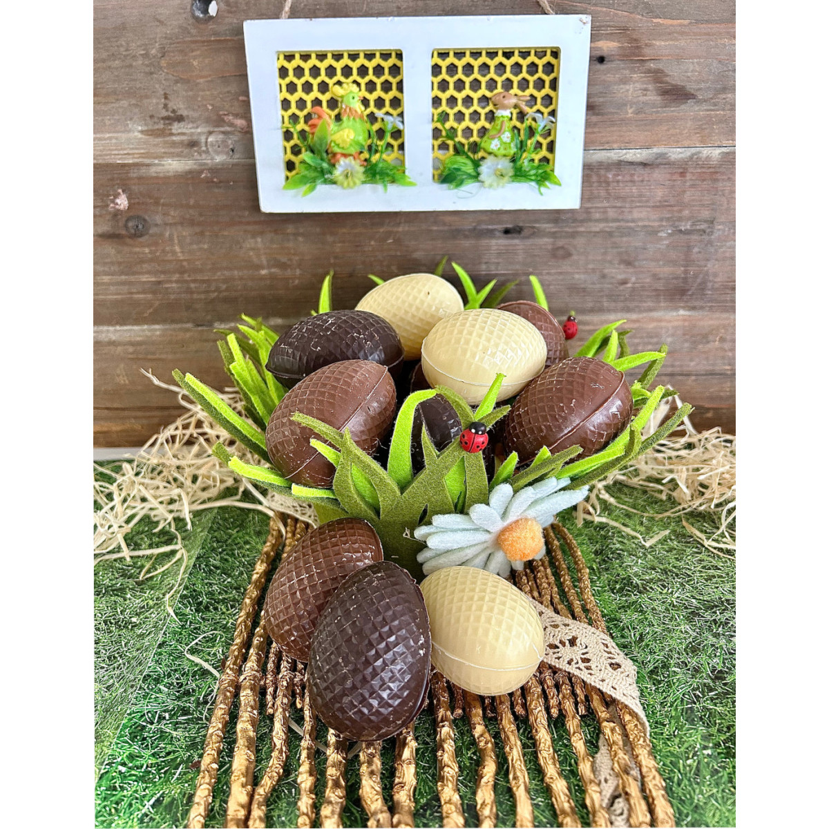 Œufs de Pâques assortiment - Chocolat lait, blanc et noir 200g