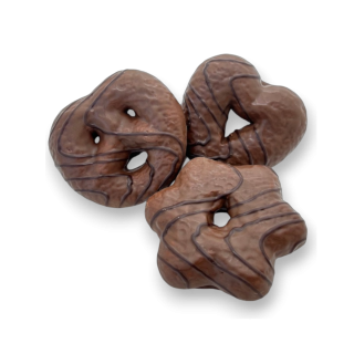 Boite Cœurs, Étoiles, Bretzels au chocolat au lait 500g