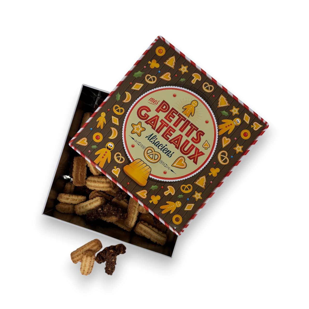 Boite carrée haute garnie - Bretzel Airlines 600g-GATEAUX