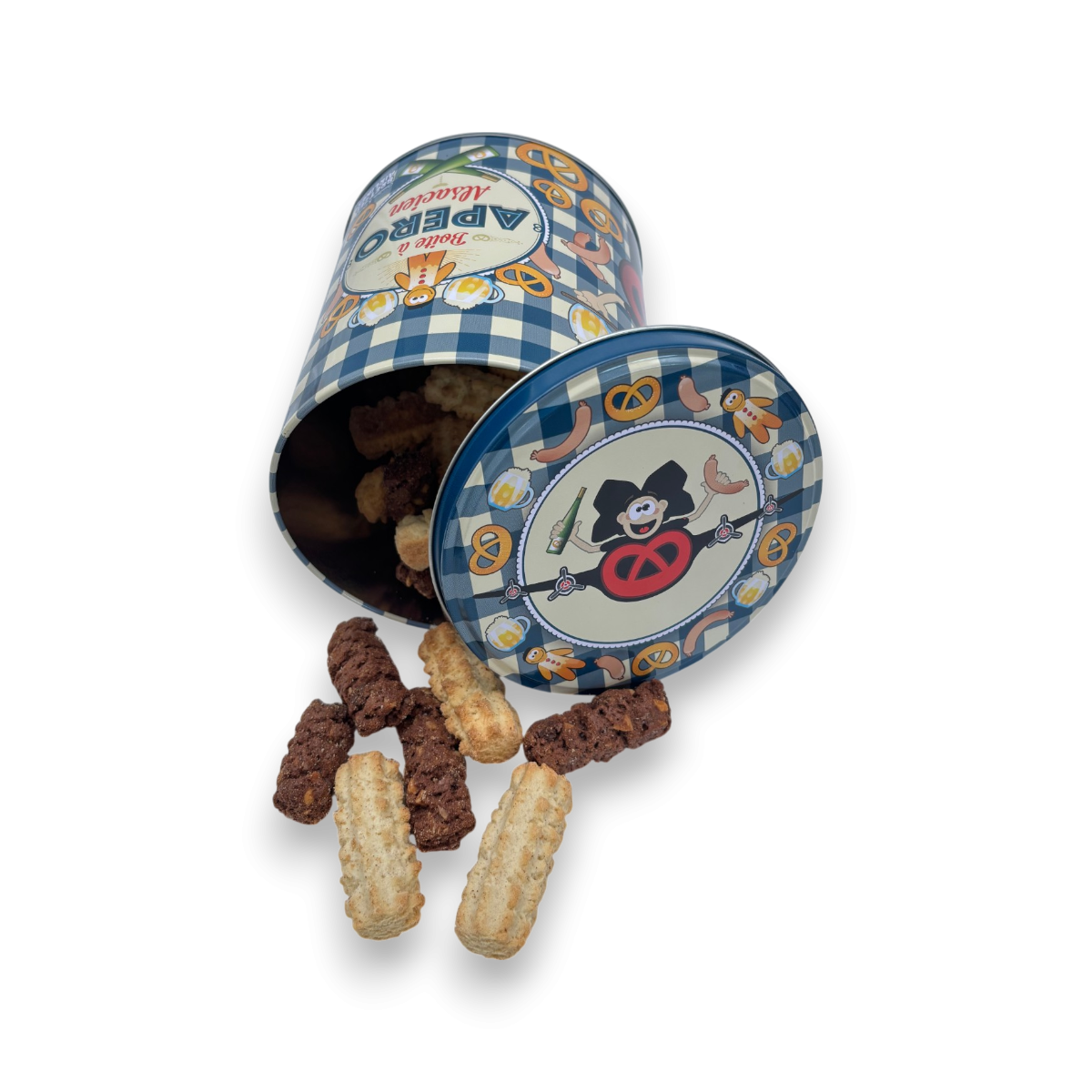 Boite ronde Bretzel Airlines garnie d'un mélange de spritz 150g