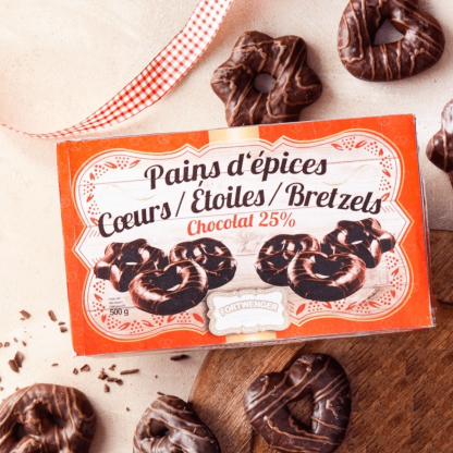 Pain d'épices au chocolat noir 500g | Cœurs, Étoiles & Bretzels