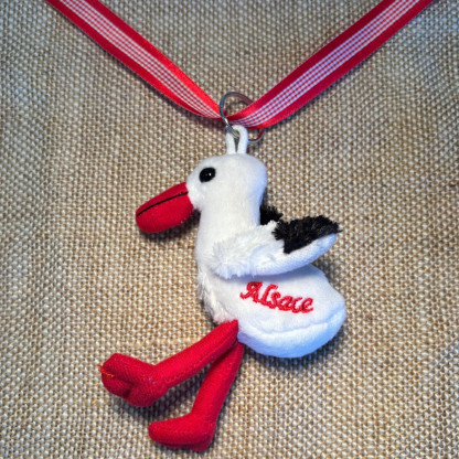 Porte Clé Cigogne en peluche