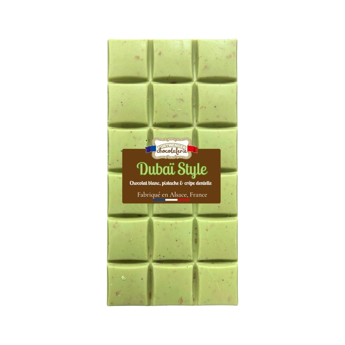 Tablette Dubaï Style - Chocolat blanc & pistache 100g