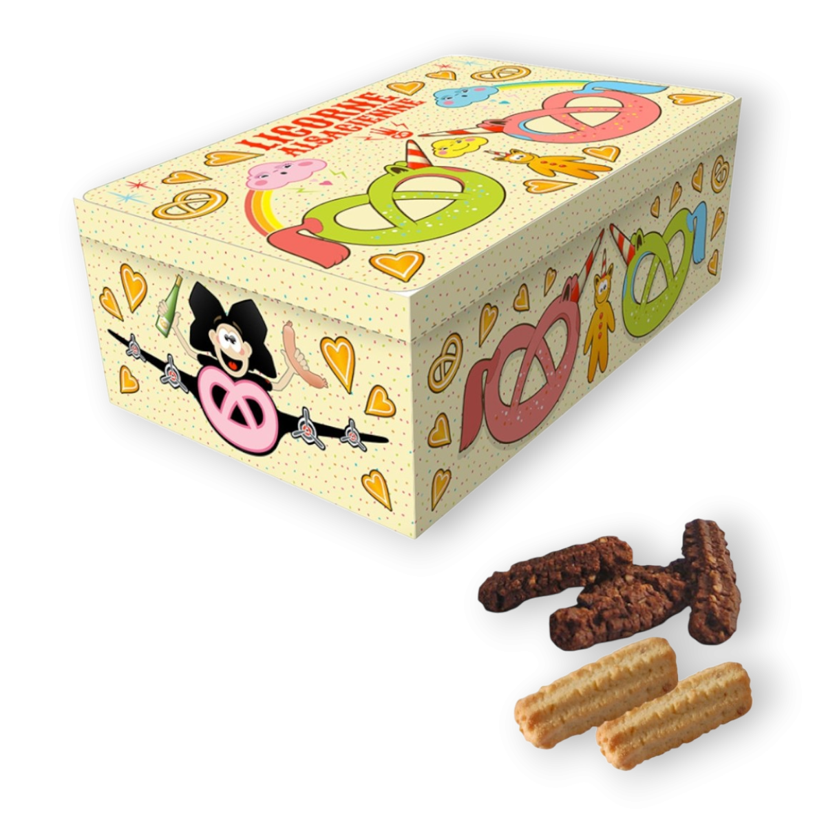 Boite à sucre décor LICORNE garnie - Bretzel Airlines 300g