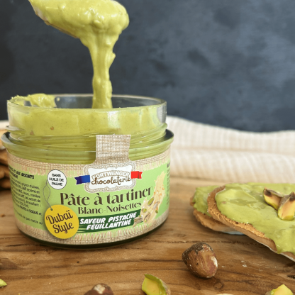 Pâte à tartiner Dubaï Style - Chocolat blanc & pistache 250g