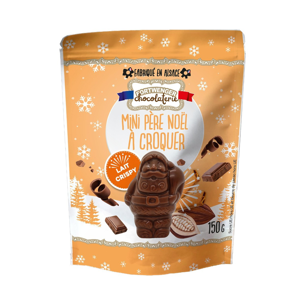 Mini Père Noël à croquer - Chocolat au lait crispy 150g