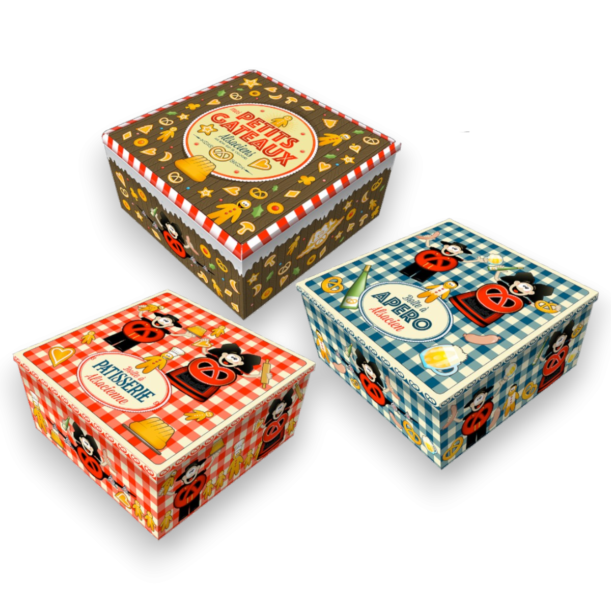 Boite carrée haute garnie - Bretzel Airlines 600g