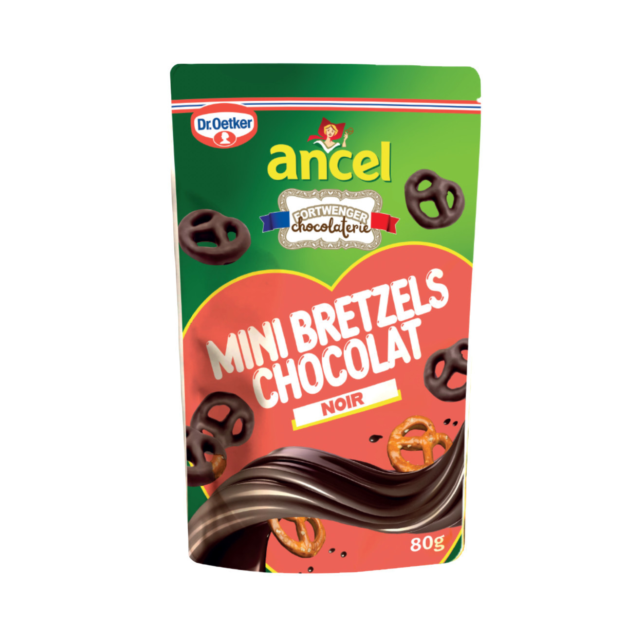 Mini bretzels salés enrobés Fortwenger / ancel - Chocolat noir