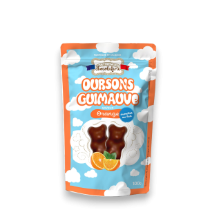Oursons guimauve orange - Chocolat lait 100g