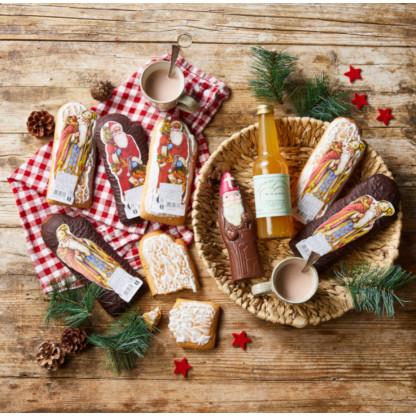 Père Noël en pain d'épices glacé au sucre 75g