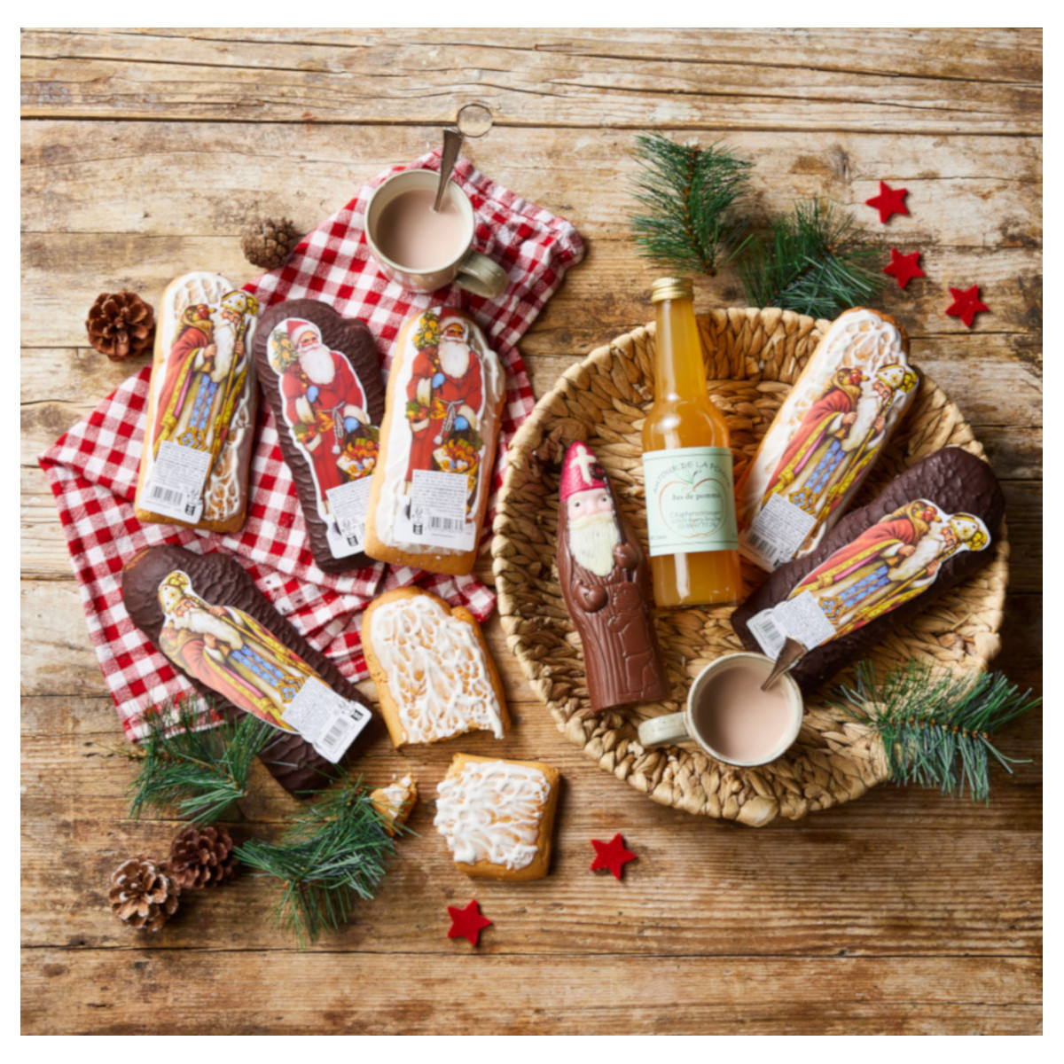 Père Noël en pain d'épices glacé au sucre 75g