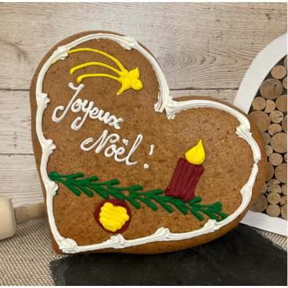 Pain d'épices d'Alsace en forme de coeur pour Noël