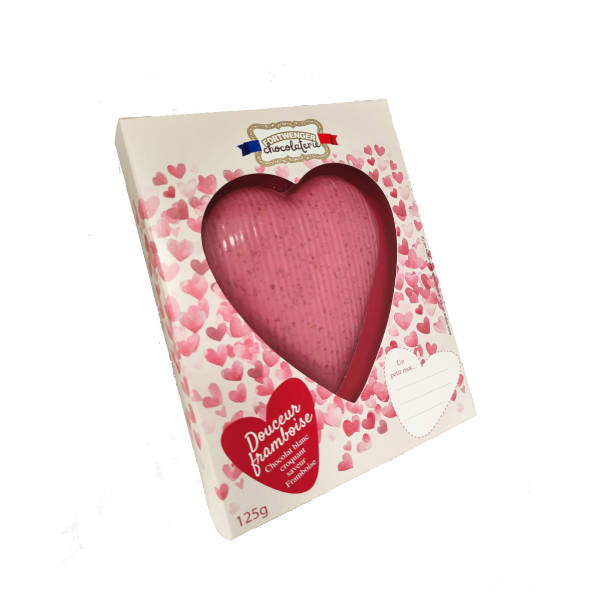 Cœur douceur chocolat blanc et framboise 125g