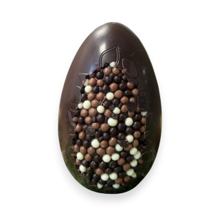 Œuf création perles 13 cm - Chocolat noir 150g