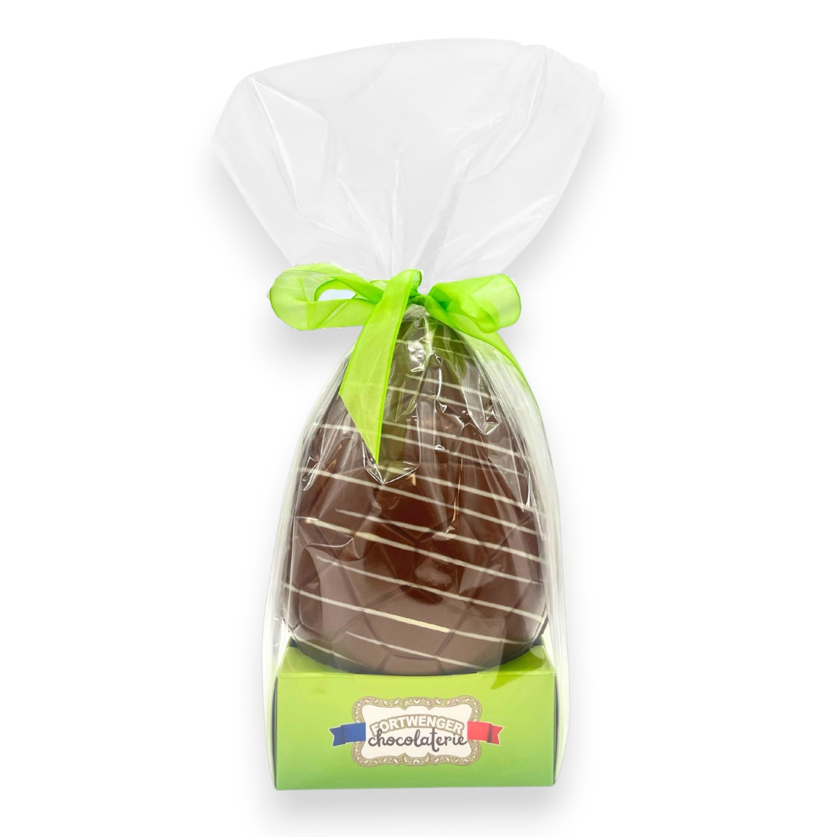 Œuf rayures 20 cm - Chocolat lait 320g