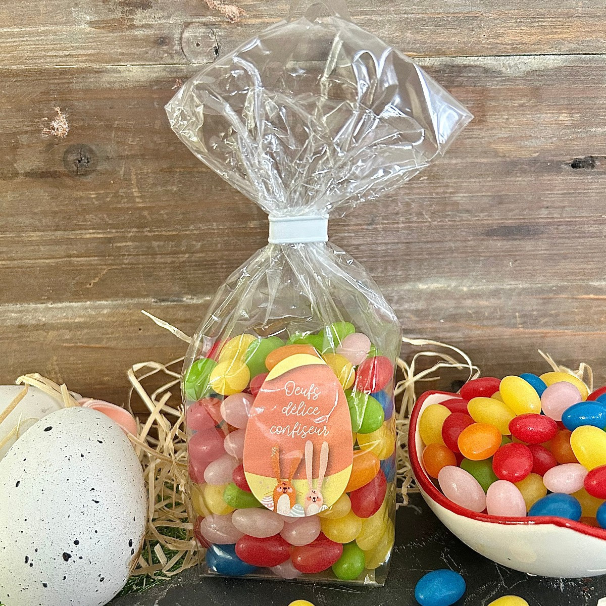 Oeufs confiseur gélifiés multicolores 200g