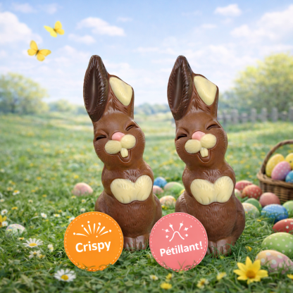 Lapin souriant - Chocolat lait Pétillant 100g