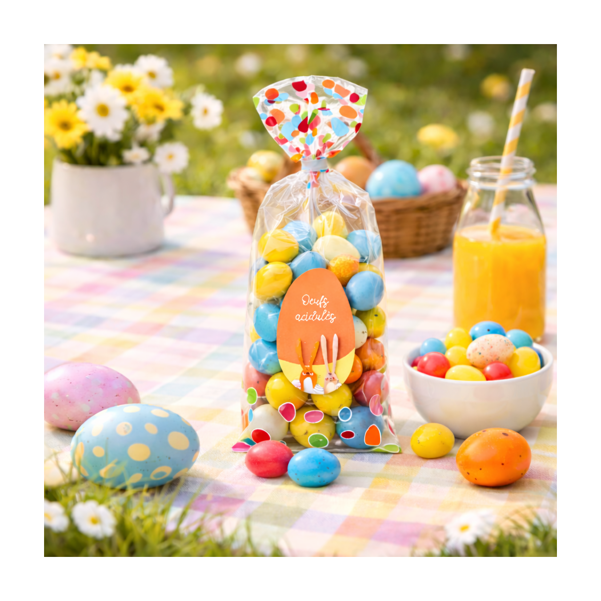 Oeufs acidulés dragéifiés multicolores 200g