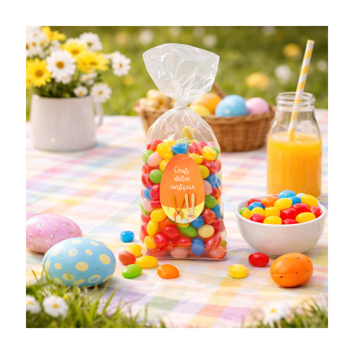 Oeufs confiseur gélifiés multicolores 200g