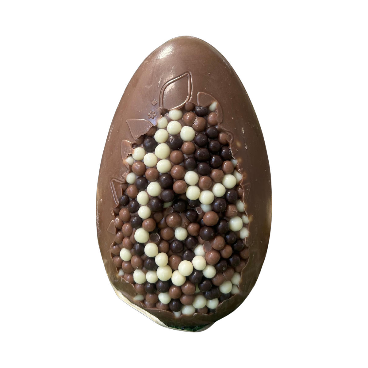 Œuf création perles 13 cm - Chocolat lait 150g
