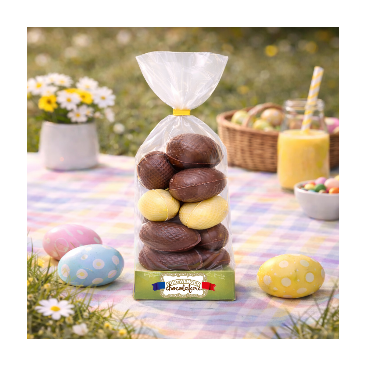 Œufs de Pâques assortiment - Chocolat lait, blanc et noir 200g