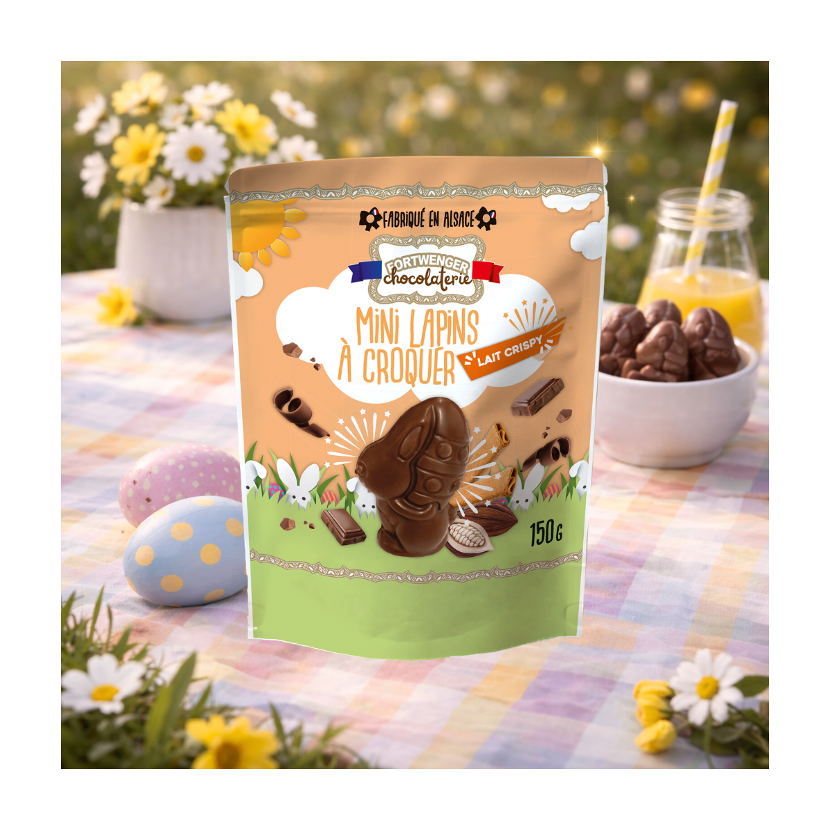 Mini lapin doypack - Chocolat lait crispy 150g