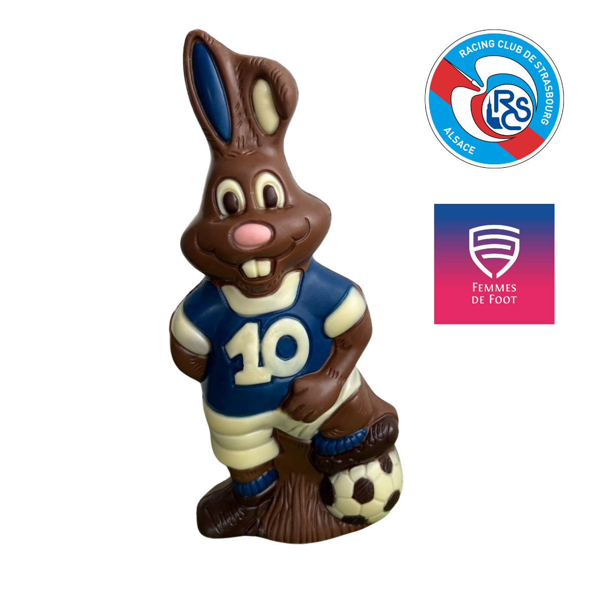 Lapin footballeur Racing - Chocolat lait 225g