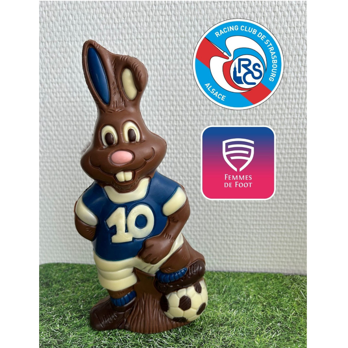 Lapin footballeur Racing - Chocolat lait 225g