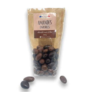 Amandes enrobées chocolat noir et lait 150g