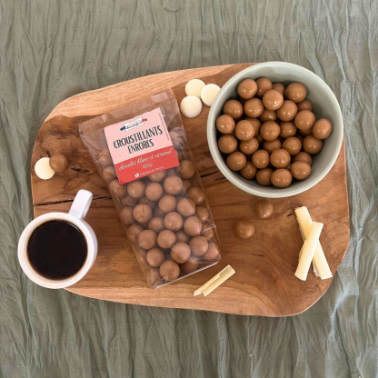 Croustillants enrobés chocolat blanc et caramel 150g