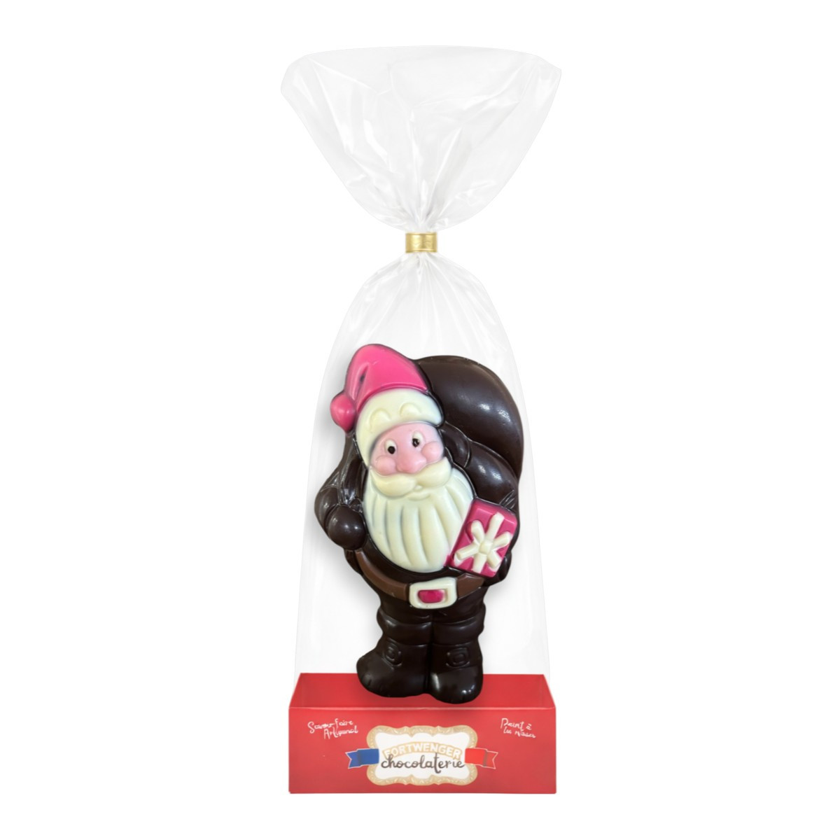Père Noël avec hotte - Chocolat noir 150g