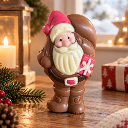 Père Noël avec hotte - Chocolat au lait 150g