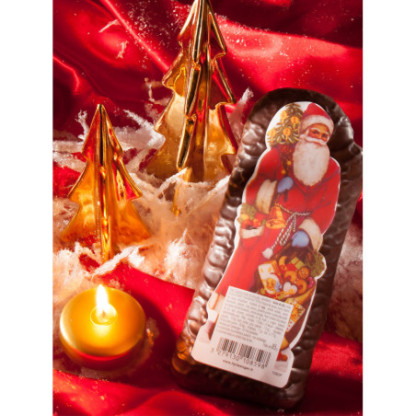 Père Noël en pain d'épices enrobé de chocolat 85g
