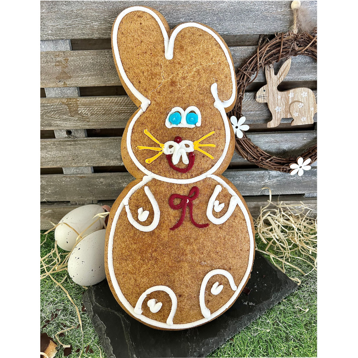 Lapin rieur en pain d'épices - 30 cm